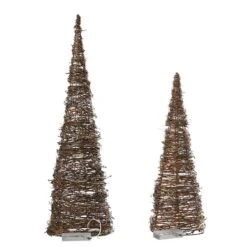 Glitzhome® Pre-Lit Rattan Christmas Table Tree Décor Set -Michaels Store D652291S 6