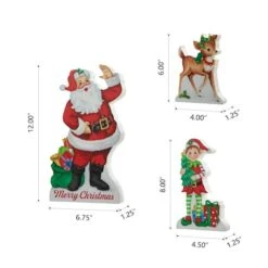 Glitzhome® Wooden Christmas Santa, Elf & Reindeer Table Décor Set -Michaels Store D652310S 6