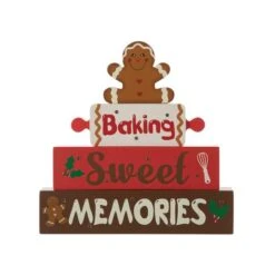 Glitzhome® 12" Lighted Wooden Christmas Gingerbread Man Block Table Décor -Michaels Store D652312S 6