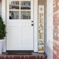 Glitzhome® 60'' PEACE Nativity Wooden Porch Sign -Michaels Store D652319S 2