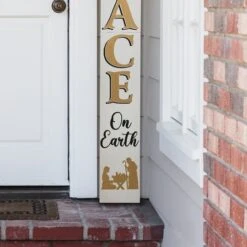 Glitzhome® 60'' PEACE Nativity Wooden Porch Sign -Michaels Store D652319S 3