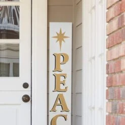 Glitzhome® 60'' PEACE Nativity Wooden Porch Sign -Michaels Store D652319S 4