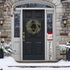 Glitzhome® 42.5'' Reversible Double-Sided Wooden Porch Sign -Michaels Store D652320S 3