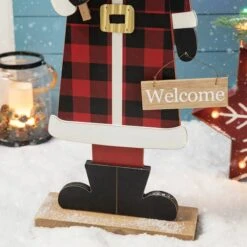 Glitzhome® 36'' Lighted Wooden Santa Porch Décor -Michaels Store D652322S 6