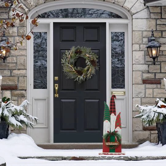 Glitzhome® 34.75'' Wooden Gnome Family Porch Décor 4 Glitzhome® 34.75'' Wooden Gnome Family Porch Décor - Image 4