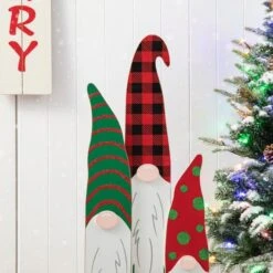 Glitzhome® 34.75'' Wooden Gnome Family Porch Décor 14 Glitzhome® 34.75'' Wooden Gnome Family Porch Décor -Michaels Store D652323S 5