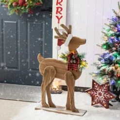 Glitzhome® 36'' Chunky Wood Reindeer Porch Décor -Michaels Store D652324S 5