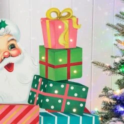 Glitzhome® 36'' Wooden Santa Gifts Porch Décor -Michaels Store D652325S 7