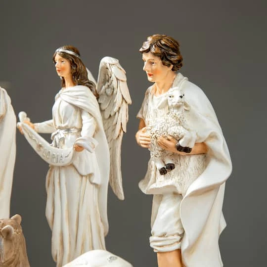 Glitzhome® Ivory Resin Nativity Figurine Set 6 Glitzhome® Ivory Resin Nativity Figurine Set - Image 6