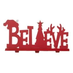 Glitzhome® 14.5'' BELIEVE Metal Christmas Stocking Holder -Michaels Store D652341S 8