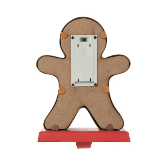 Glitzhome® 7.25'' Marquee LED Gingerbread Man Christmas Stocking Holder 9 Glitzhome® 7.25'' Marquee LED Gingerbread Man Christmas Stocking Holder - Image 9