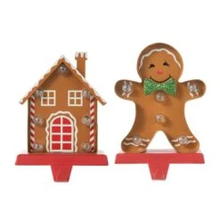 Glitzhome® Marquee LED Gingerbread House & Gingerbread Man Christmas Stocking Holder Set 16 Glitzhome® Marquee LED Gingerbread House & Gingerbread Man Christmas Stocking Holder Set -Michaels Store D652344S 7