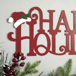 Glitzhome® 24'' HAPPY HOLIDAYS Metal Christmas Wall Décor -Michaels Store D652347S 5