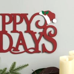 Glitzhome® 24'' HAPPY HOLIDAYS Metal Christmas Wall Décor -Michaels Store D652347S 6