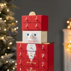 Glitzhome® 17.25'' Wooden Christmas Nutcracker Countdown Calendar Décor With Drawer -Michaels Store D652349S 3