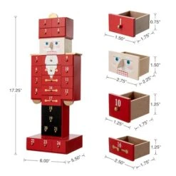 Glitzhome® 17.25'' Wooden Christmas Nutcracker Countdown Calendar Décor With Drawer -Michaels Store D652349S 7