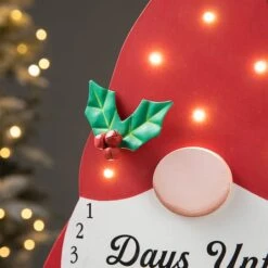 Glitzhome® 15'' Lighted Wooden Christmas Gnome Countdown Calendar -Michaels Store D652350S 3