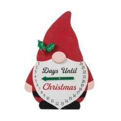 Glitzhome® 15'' Lighted Wooden Christmas Gnome Countdown Calendar -Michaels Store D652350S 5