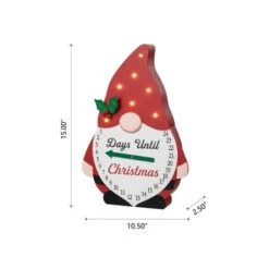 Glitzhome® 15'' Lighted Wooden Christmas Gnome Countdown Calendar -Michaels Store D652350S 7