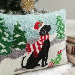 Glitzhome® Hooked Christmas Dog Pillow -Michaels Store D652353S 4