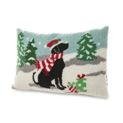 Glitzhome® Hooked Christmas Dog Pillow -Michaels Store D652353S 5