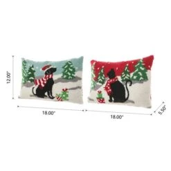 Glitzhome® Hooked Christmas Cat & Dog Pillows, 2ct. 12 Glitzhome® Hooked Christmas Cat & Dog Pillows, 2ct. -Michaels Store D652354S 5