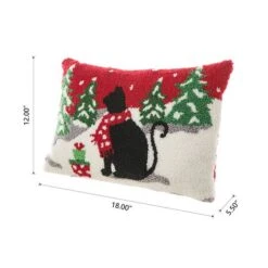 Glitzhome® Hooked Christmas Cat Pillow -Michaels Store D652355S 6