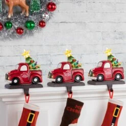 Red Truck Illuminated Stocking Hanger -Michaels Store D657833S 6