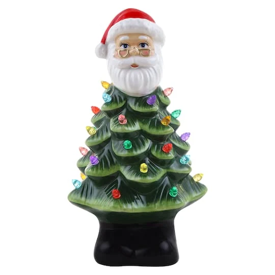 8.5" Nostalgic Ceramic Santa Tree 2 8.5" Nostalgic Ceramic Santa Tree - Image 2