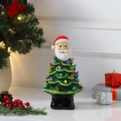 8.5" Nostalgic Ceramic Santa Tree 5 8.5" Nostalgic Ceramic Santa Tree -Michaels Store D657836S 2