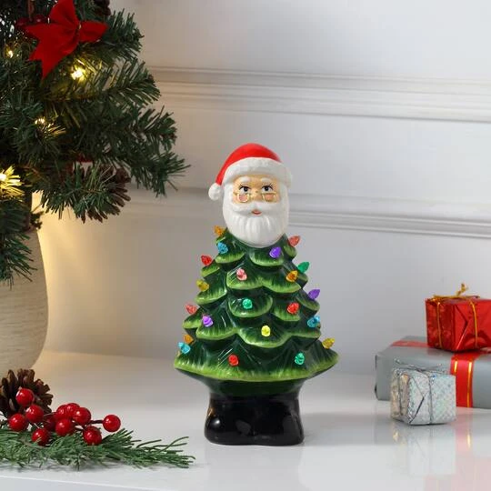 8.5" Nostalgic Ceramic Santa Tree 3 8.5" Nostalgic Ceramic Santa Tree - Image 3
