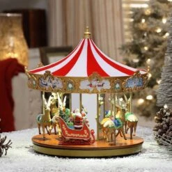 12" Lighted Very Merry Carousel -Michaels Store D657861S 2