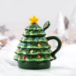 Green Lidded Nostalgic Tree Mug With Spoon -Michaels Store D657892S 3