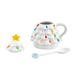 White Lidded Nostalgic Tree Mug With Spoon -Michaels Store D657893S 2