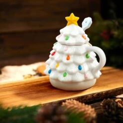 White Lidded Nostalgic Tree Mug With Spoon -Michaels Store D657893S 3