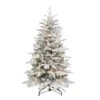 4.5ft. Pre-Lit Flocked Northern Fir Artificial Christmas Tree, Clear Lights