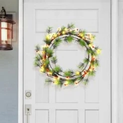 24" Pre-Lit Twinkling LED Glitter Accent Wreath 7 24" Pre-Lit Twinkling LED Glitter Accent Wreath -Michaels Store D659612S 3