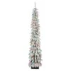 6ft. Pre-Lit Flocked Pencil Alpine Artificial Christmas Tree, Multicolor Lights