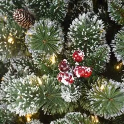 6.5ft. Pre-Lit Snowy Valley Pine Artificial Christmas Tree, Warm White LED Lights 6 6.5ft. Pre-Lit Snowy Valley Pine Artificial Christmas Tree, Warm White LED Lights -Michaels Store D659652S 2