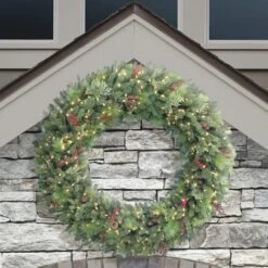 60'' Pre-Lit Rocky Mountain Spruce Christmas Wreath -Michaels Store D659683S 3