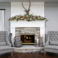 6ft. Pre-Lit Decorated Artificial Christmas Swag, Clear Incandescent Lights 9 6ft. Pre-Lit Decorated Artificial Christmas Swag, Clear Incandescent Lights -Michaels Store D659696S 4