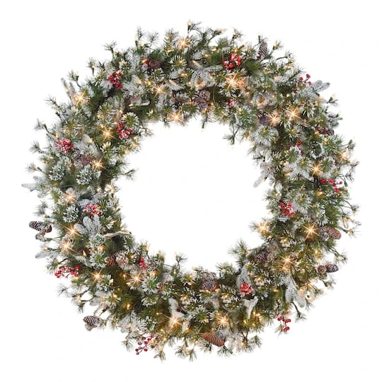 48" Pre-Lit Glittery Wreath 1 48" Pre-Lit Glittery Wreath