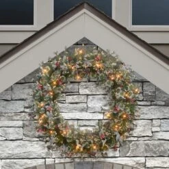 48" Pre-Lit Glittery Wreath 7 48" Pre-Lit Glittery Wreath -Michaels Store D659715S 3
