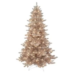 6.5ft. Pre-Lit Rose Gold Spruce Artificial Christmas Tree, Clear Lights