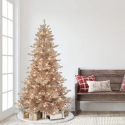6.5ft. Pre-Lit Rose Gold Spruce Artificial Christmas Tree, Clear Lights -Michaels Store D659719S 3