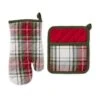 DII® Christmas Plaid Oven Mitt & Potholder Set