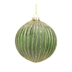 Melrose 6ct. Green & Gold Stripes Glass Ornament Set 7 Melrose 6ct. Green & Gold Stripes Glass Ornament Set -Michaels Store D660778S 2