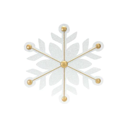 Melrose 12ct. White & Gold Iron Snowflake Ornaments 4 Melrose 12ct. White & Gold Iron Snowflake Ornaments - Image 4