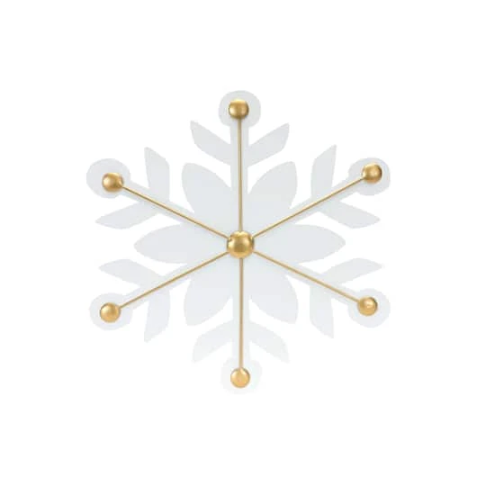 Melrose 12ct. White & Gold Iron Snowflake Ornaments 5 Melrose 12ct. White & Gold Iron Snowflake Ornaments - Image 5