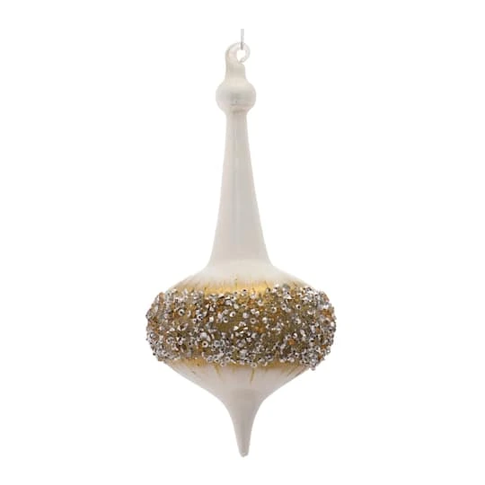 Melrose 6ct. 8" White, Gold & Silver Glass Finial Ornaments 4 Melrose 6ct. 8" White, Gold & Silver Glass Finial Ornaments - Image 4